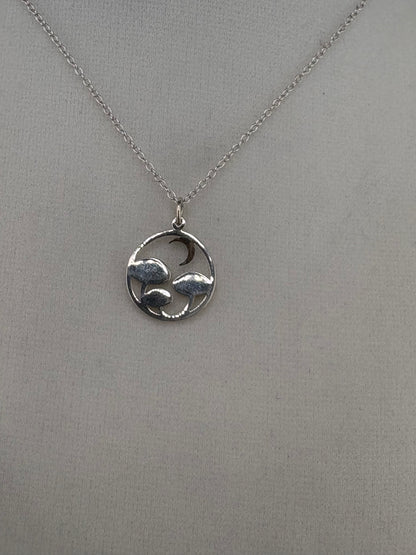 .925 Sterling Silver Mushroom & Moon Pendant – 15.47mm / 1.5"