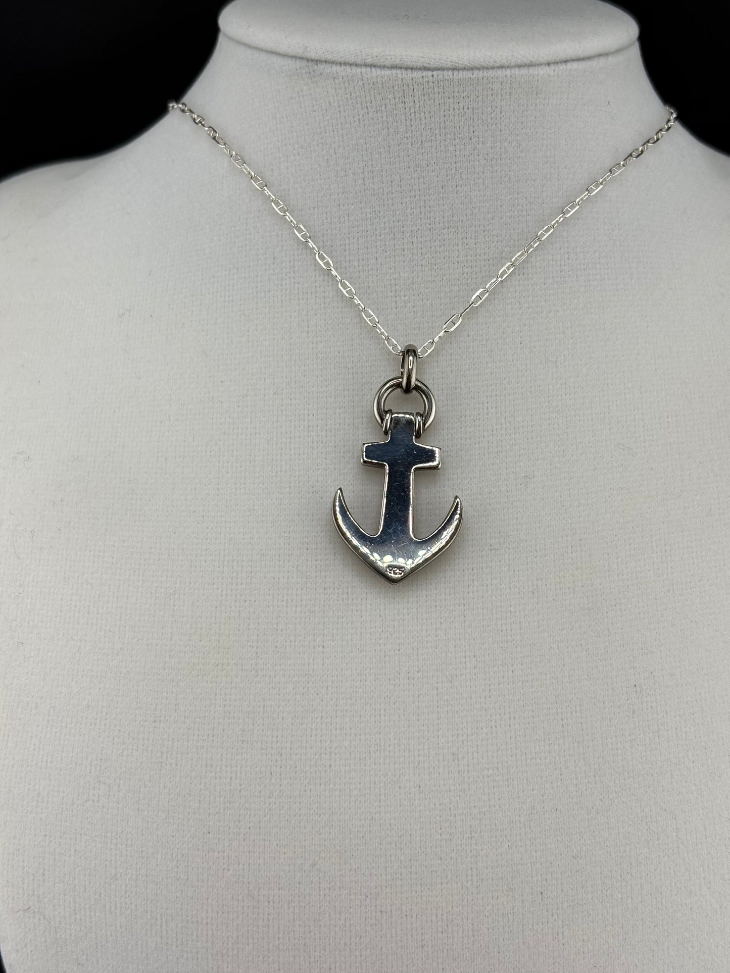.925 Sterling Silver Anchor Pendant – 20mm / 1.5"