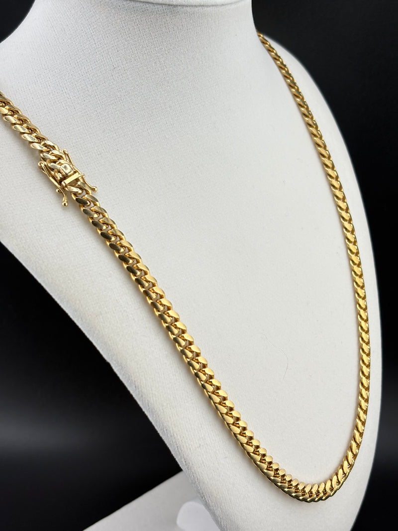 .925 Sterling Silver Cuban Link Necklace – 14K Gold Bonded – 5.9mm / 24.5"