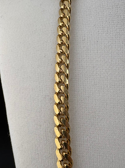 .925 Sterling Silver Cuban Link Necklace – 14K Gold Bonded – 5.9mm / 24.5"
