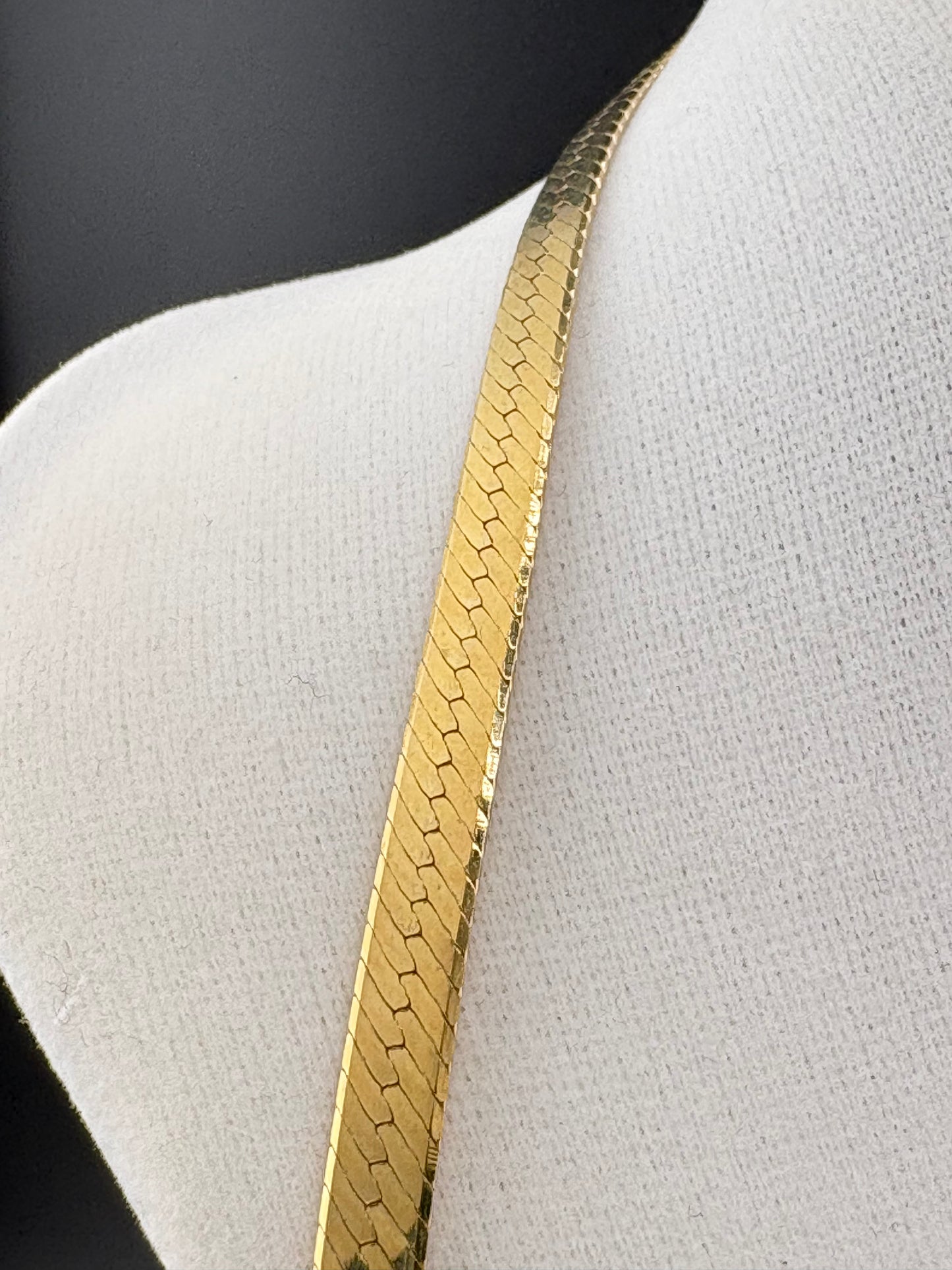 .925 Sterling Silver 14K Gold Bonded Herringbone Necklace – 5.34mm / 24"