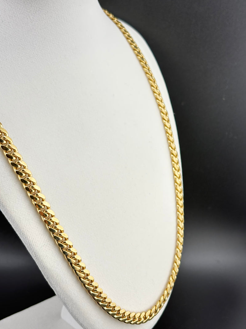 .925 Sterling Silver 14K Gold Bonded Cuban Link Necklace – 6.97mm / 24.5"