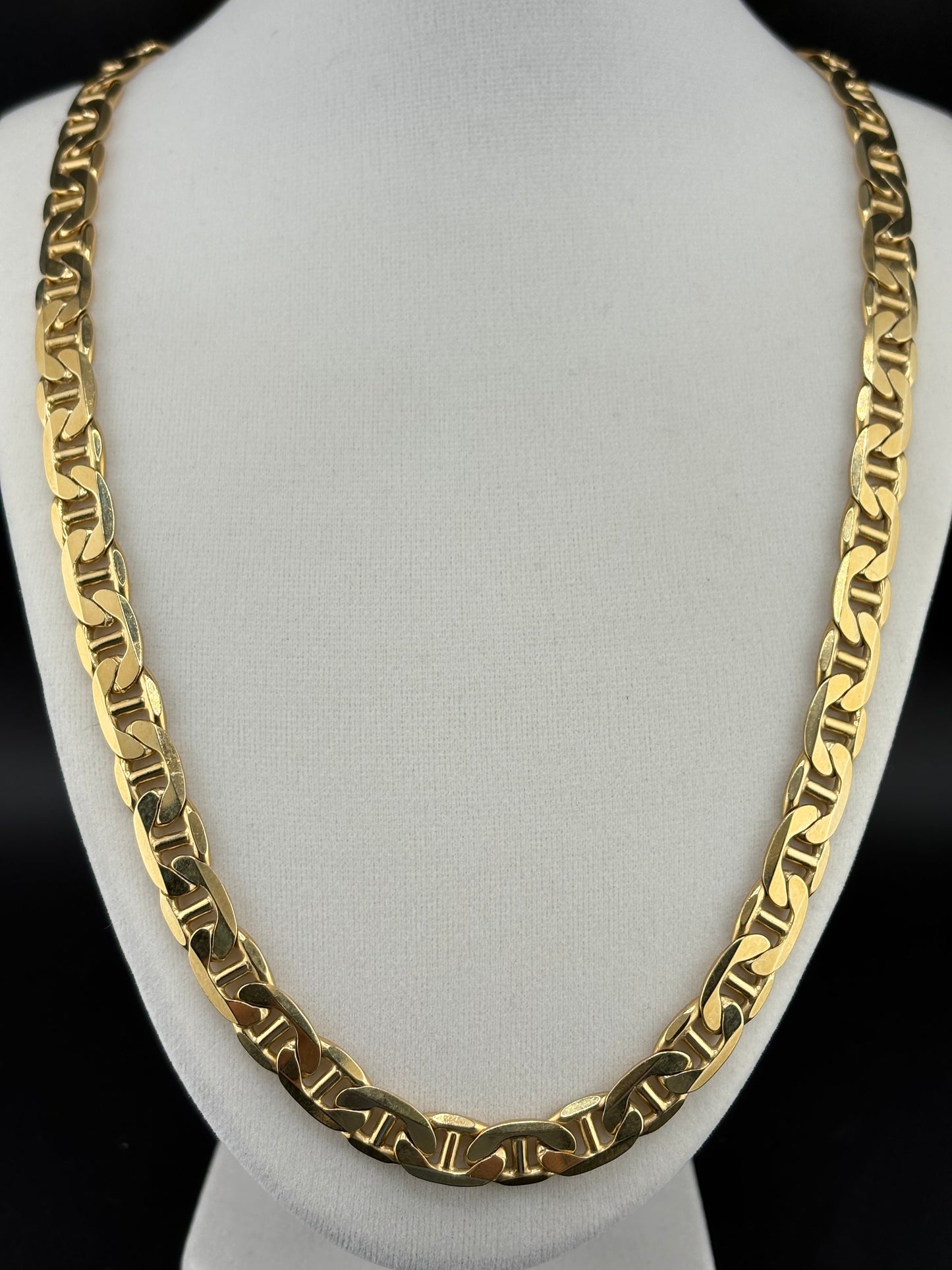14K Gold Bonded Flat Mariner Necklace – .925 Sterling Silver – 9.48mm / 24"