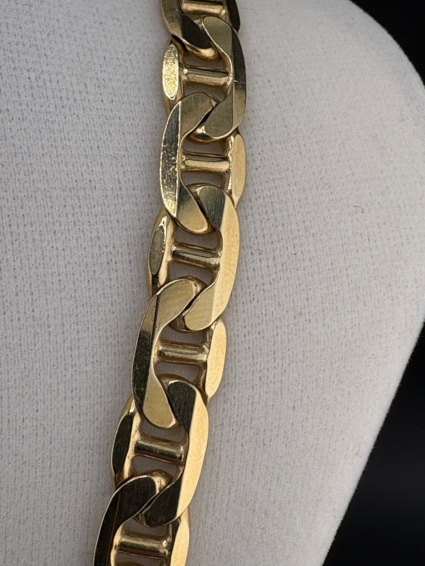 14K Gold Bonded Flat Mariner Necklace – .925 Sterling Silver – 9.48mm / 24"