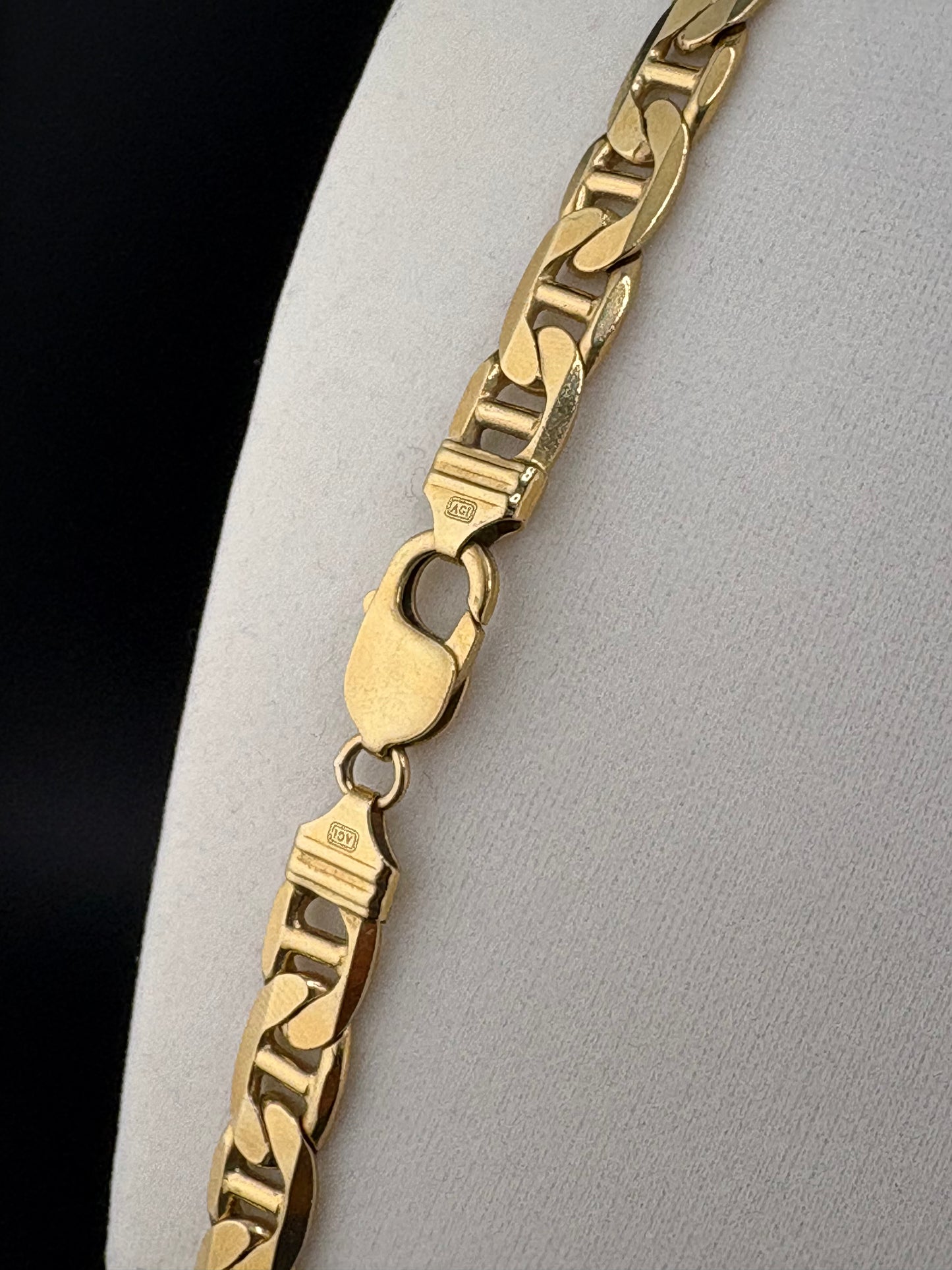 14K Gold Bonded Flat Mariner Necklace – .925 Sterling Silver – 9.48mm / 24"