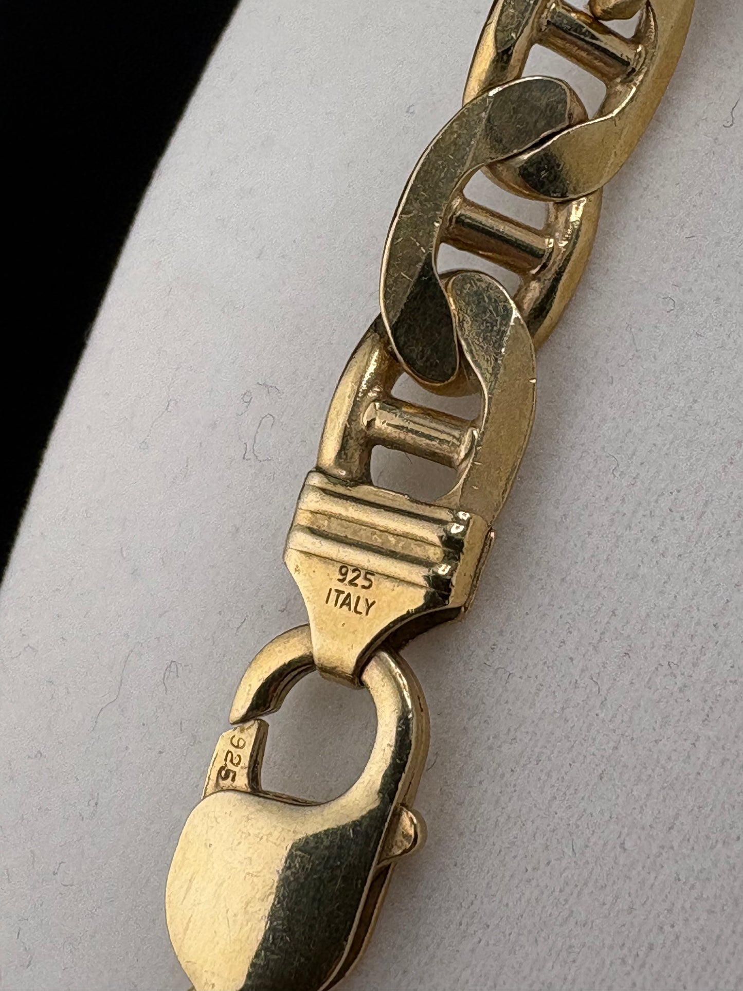 14K Gold Bonded Flat Mariner Necklace – .925 Sterling Silver – 9.48mm / 24"