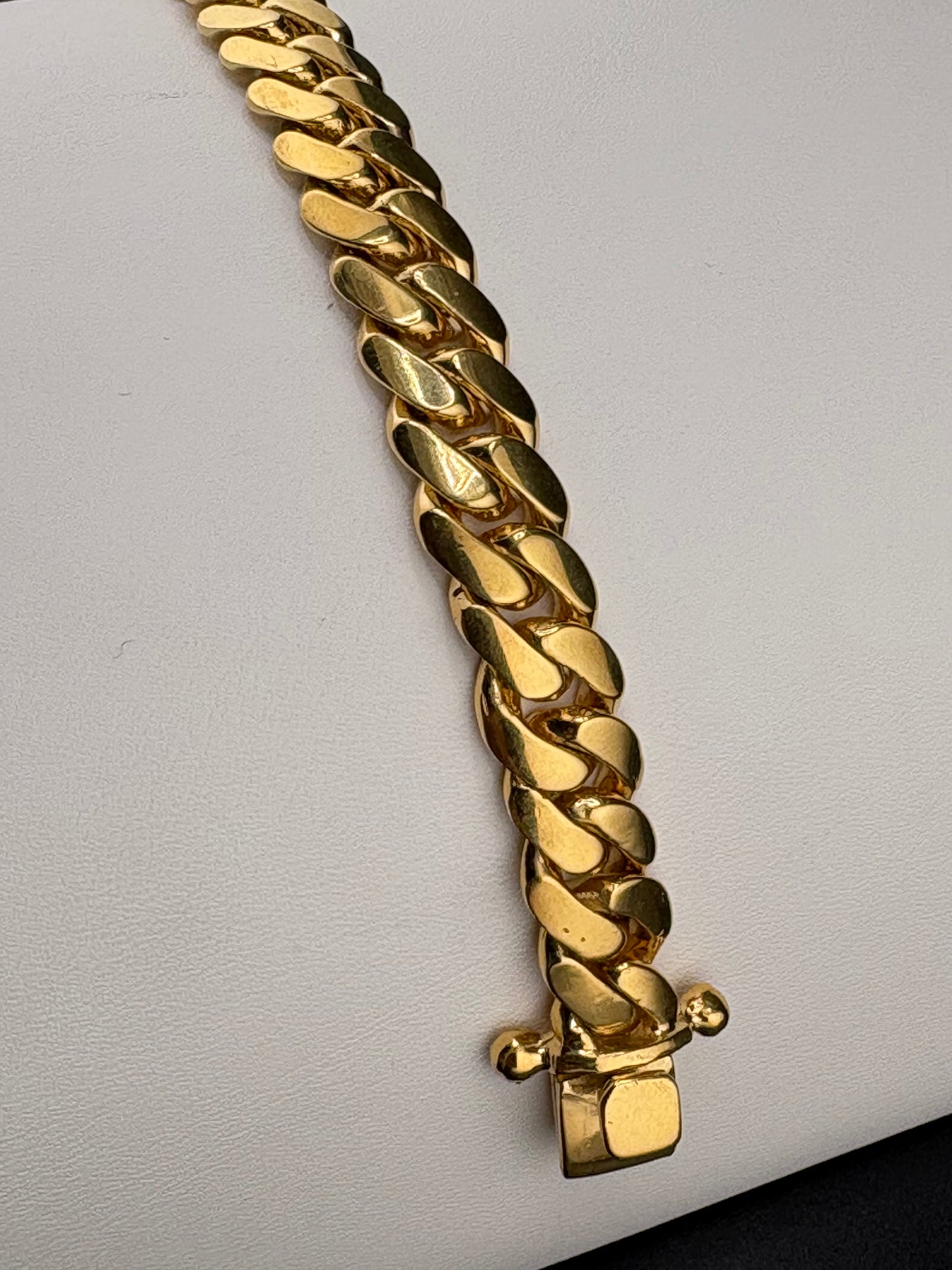 14K Gold Bonded Cuban Link Bracelet – .925 Sterling Silver – 10.9mm / 8.5"