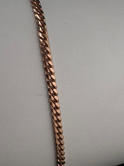 .925 Rose Gold Bonded Cuban Link Bracelet – 9g - 4.01mm / 7.25"