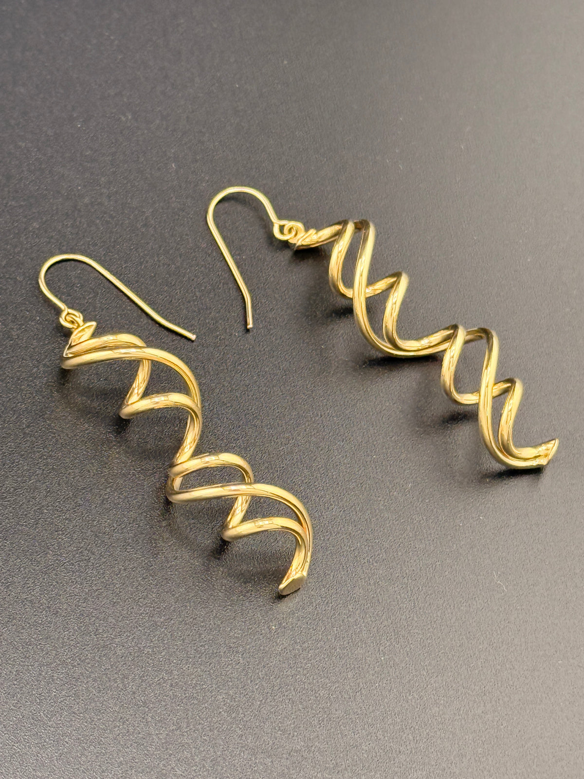 14K Solid Gold Spiral Earrings – 3.54 Grams Luxury Statement Jewelry alternate product view