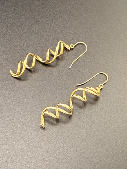 14K Solid Gold Spiral Earrings – 3.54 Grams Luxury Statement Jewelry