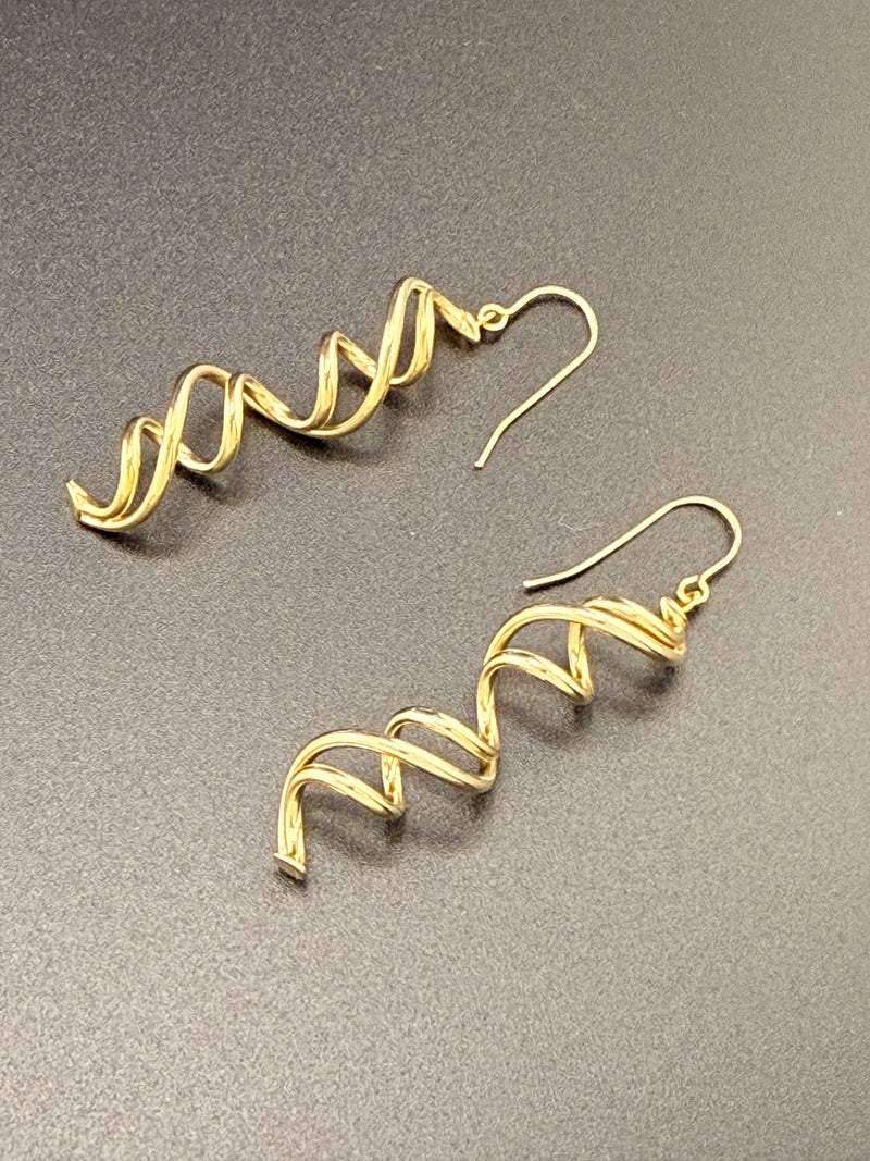 14K Solid Gold Spiral Earrings – 3.54 Grams Luxury Statement Jewelry