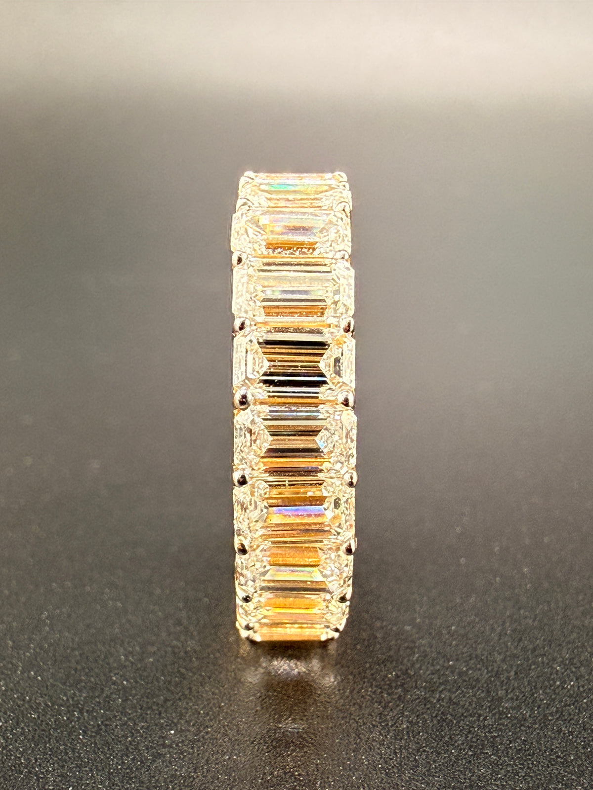 14K Gold 7 Carat LG Emerald Cut Diamond Infinity Ring – Size 6.5 | Luxury Statement Ring alternate product view