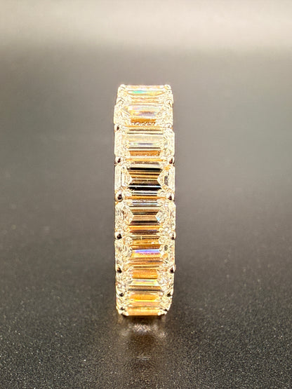 14K Gold 7 Carat LG Emerald Cut Diamond Infinity Ring – Size 6.5 | Luxury Statement Ring