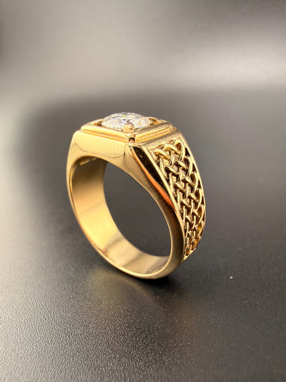 Solid 14K Gold  Men's Ring| 10 Grams | Size 9.5 | Luxury Men's Statement Ring
