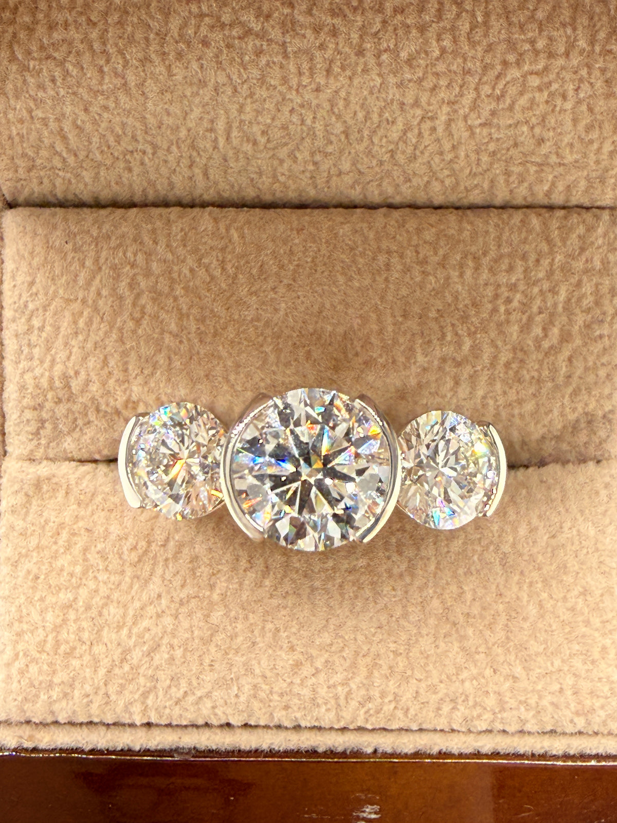 4.75 CTW IGI Certified Lab Grown Diamond Three-Stone Ring – 14K White Gold – 2.54 CT Center – Women’s Diamond Ring Size 9 alternate product view
