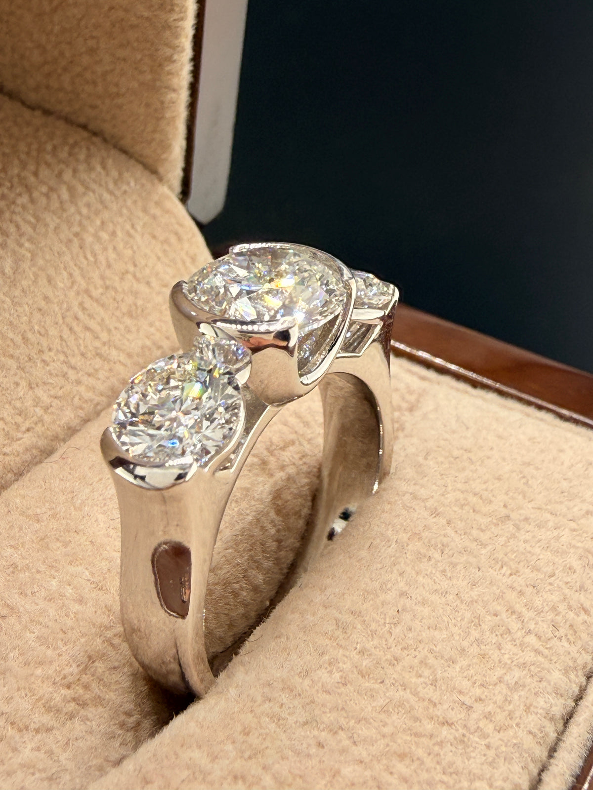 4.75 CTW IGI Certified Lab Grown Diamond Three-Stone Ring – 14K White Gold – 2.54 CT Center – Women’s Diamond Ring Size 9