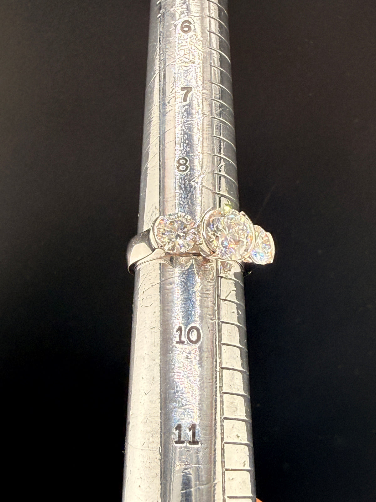 4.75 CTW IGI Certified Lab Grown Diamond Three-Stone Ring – 14K White Gold – 2.54 CT Center – Women’s Diamond Ring Size 9