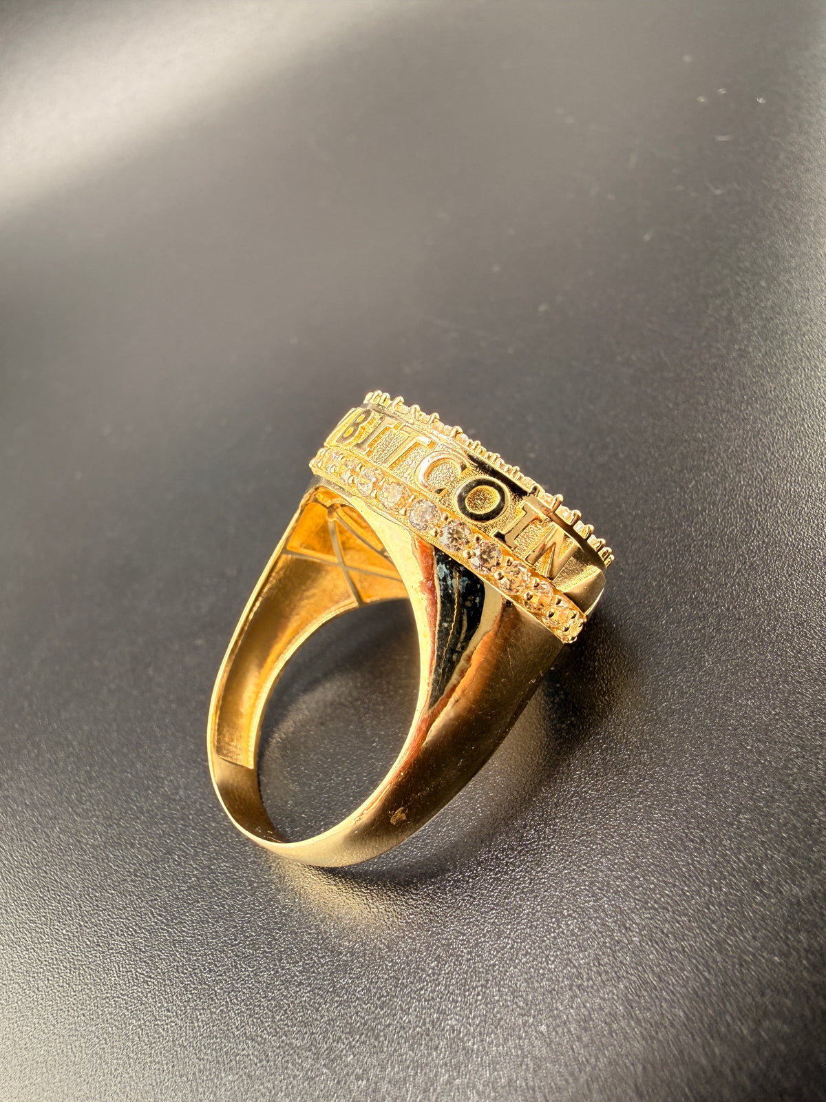 10K Gold Bitcoin Men's Ring with CZ Diamonds – 5.7g Luxury Crypto Ring Size 11 alternate product view