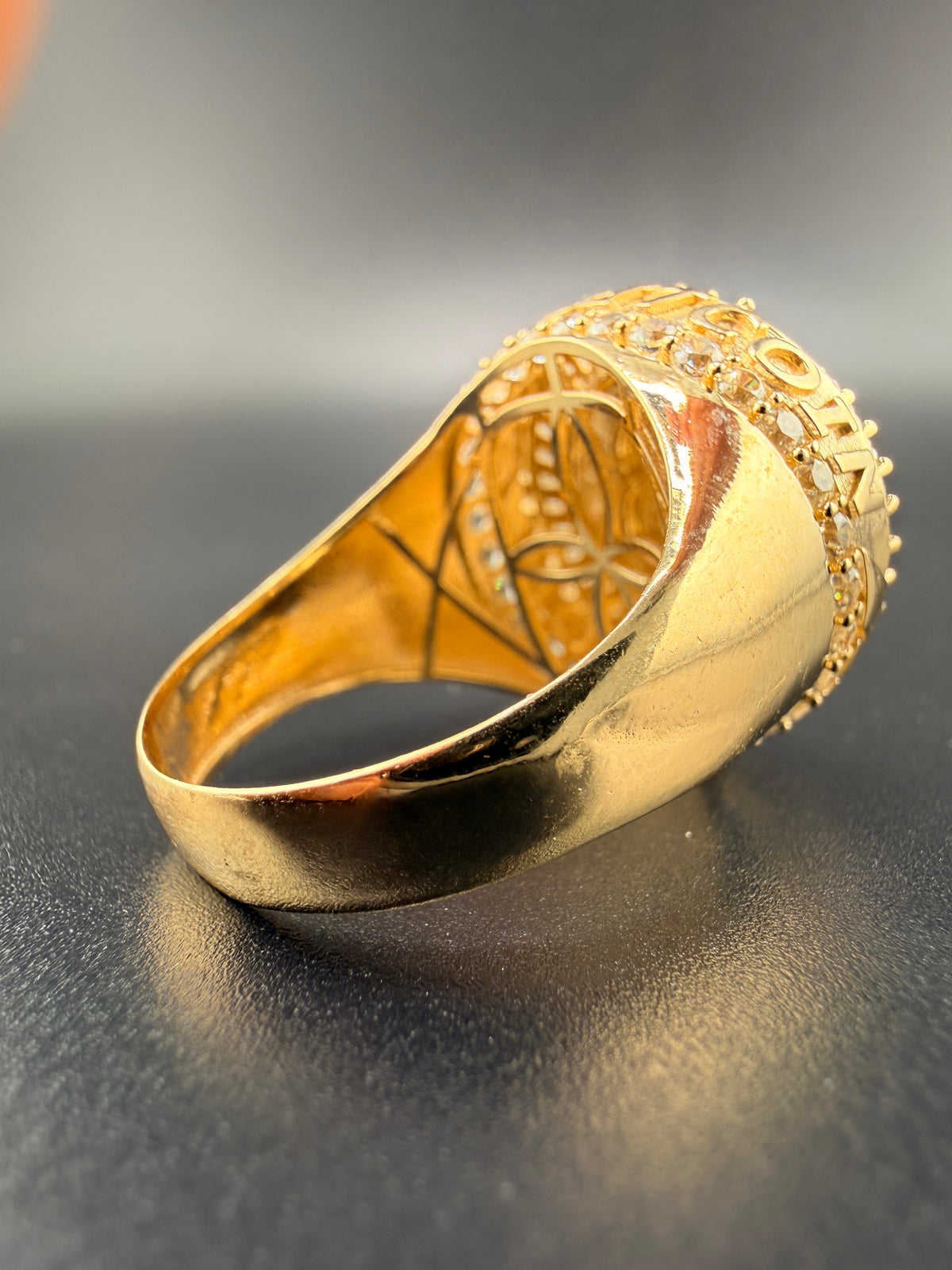 10K Gold Bitcoin Men's Ring with CZ Diamonds – 5.7g Luxury Crypto Ring Size 11