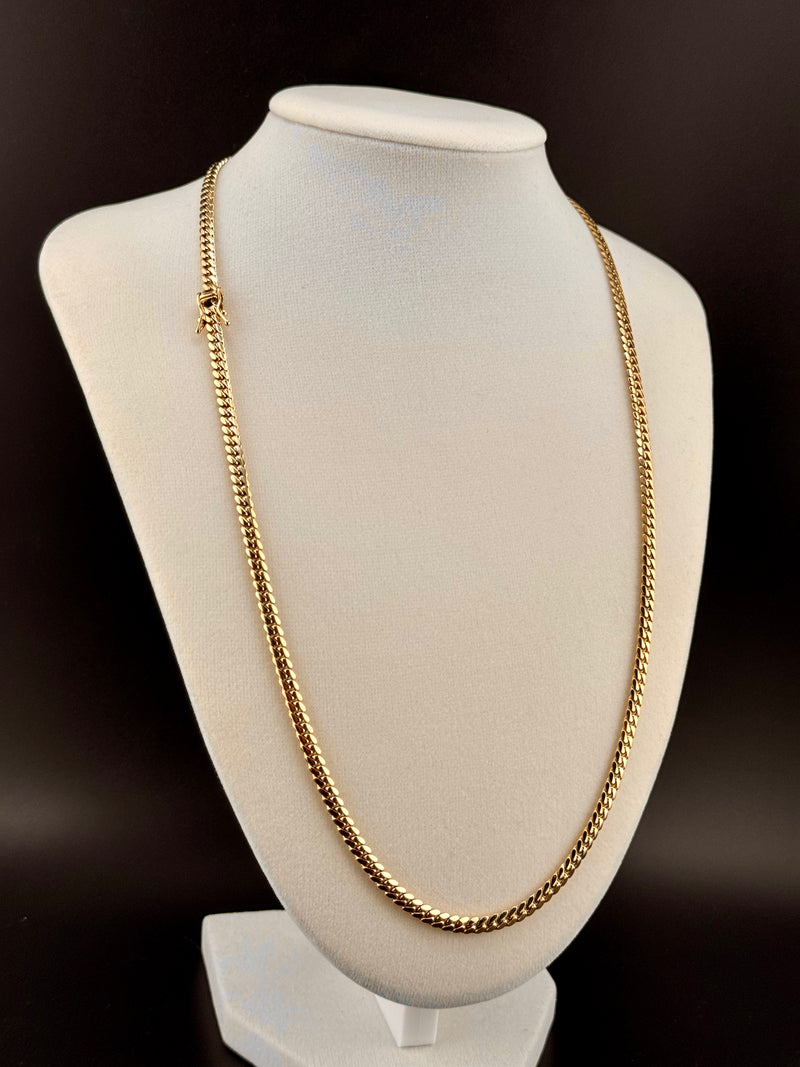 14K Solid Gold Cuban Link Chain — 4 MM / 22 in