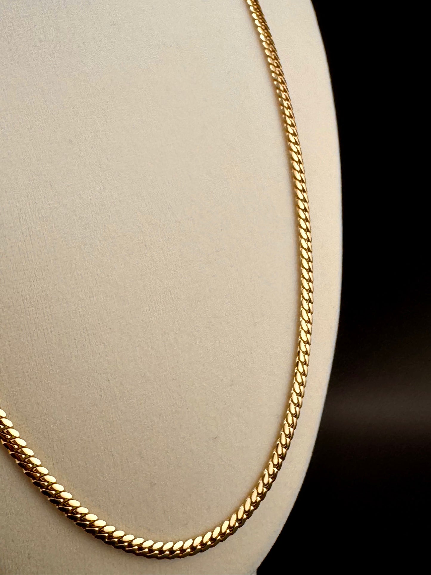 14K Solid Gold Cuban Link Chain — 4 MM / 22 in