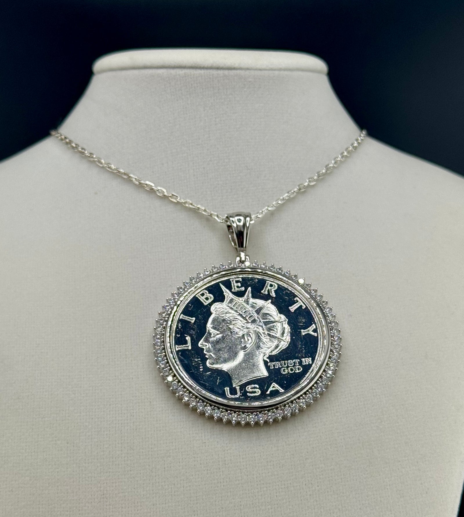 Pure Silver $10 Coin Pendant detail view