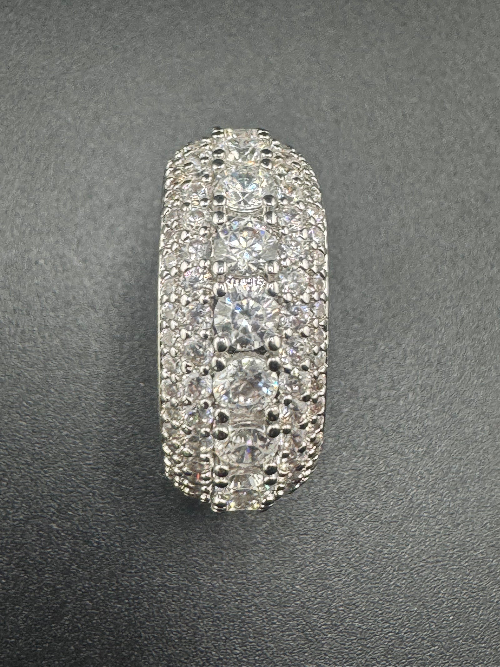 Fully Encrusted Stainless Steel CZ Diamond Ring – 9.7mm, Size 7.25 alternate product view