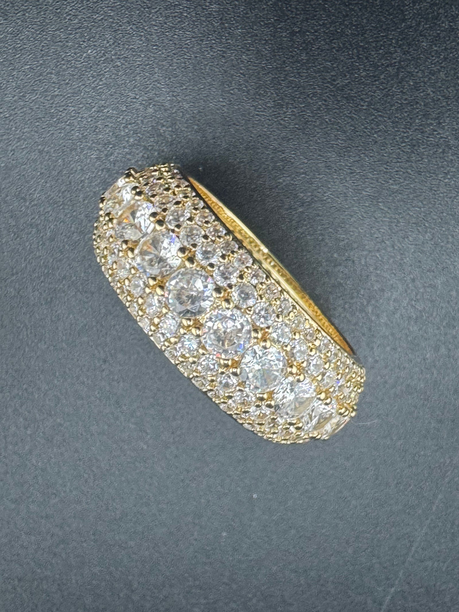 Gold Plated Stainless Steel Fully Encrusted CZ Ring – Size 10.5 alternate product view