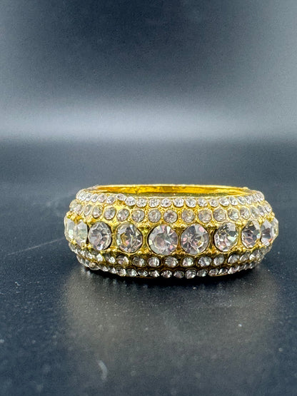Gold Plated Stainless Steel Fully Encrusted CZ Diamond Band – 10.17mm, Size 11.5
