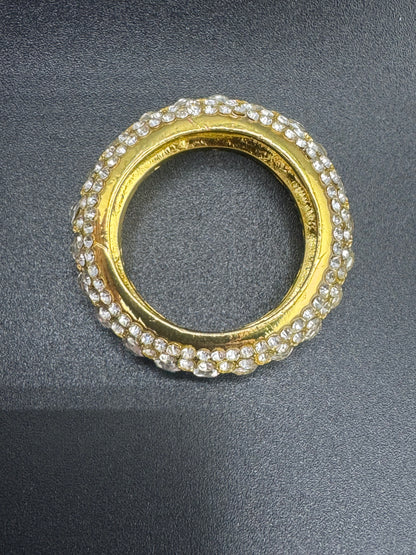 Gold Plated Stainless Steel Fully Encrusted CZ Diamond Band – 10.12mm, Size 10.5