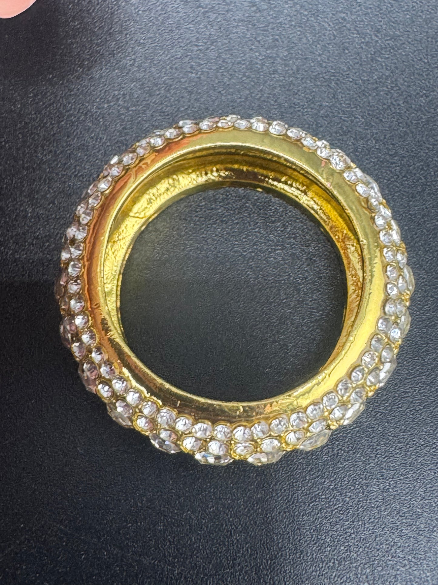 Gold Plated Stainless Steel Fully Encrusted CZ Diamond Band – 10.17mm, Size 11.5