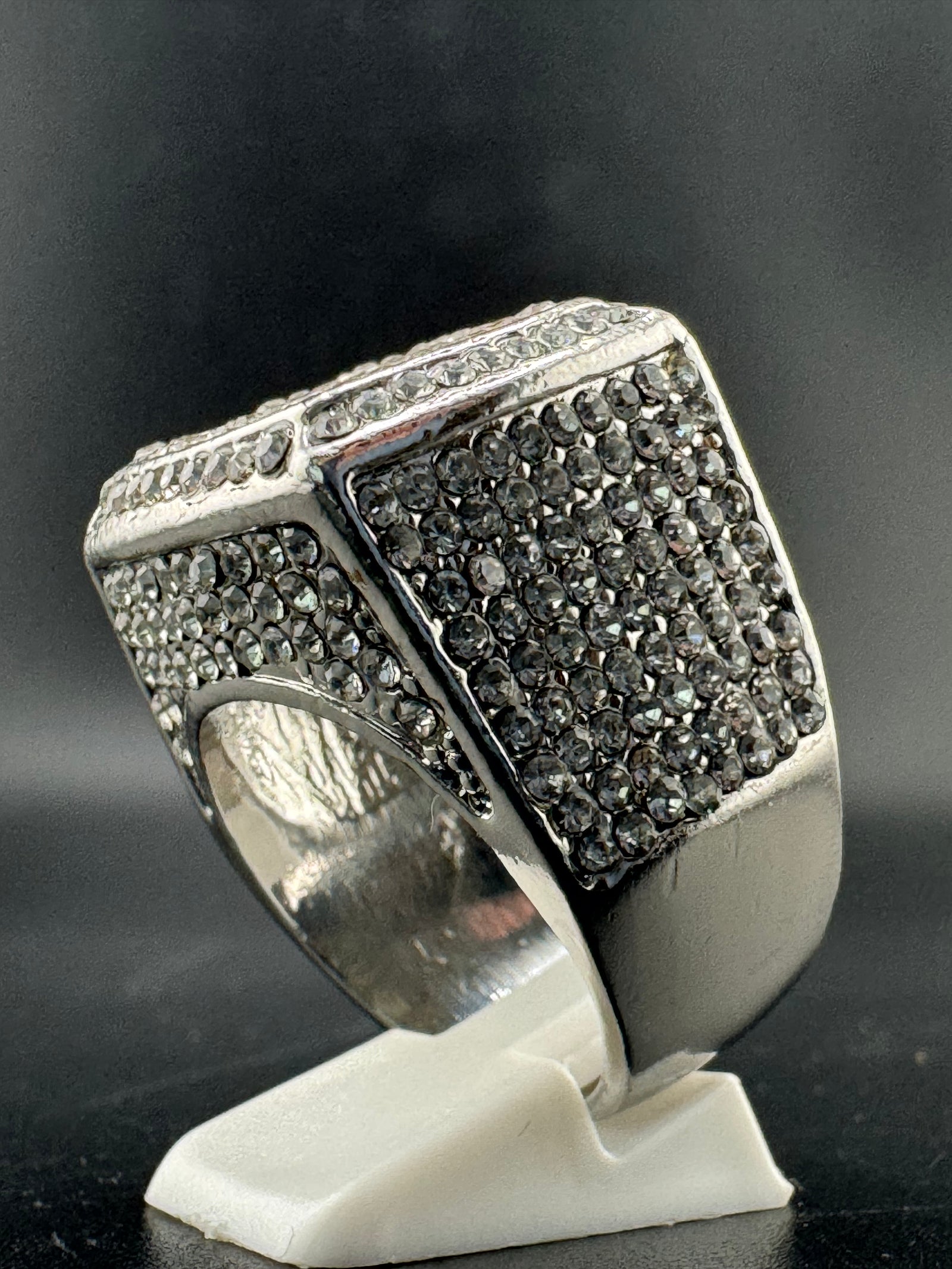 CZ Diamond Square Stainless Steel Ring – Size 11.5, 20.9mm Wide alternate product view