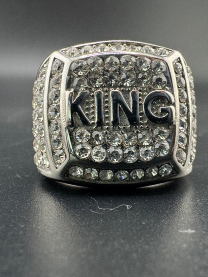 CZ Diamond “KING” Stainless Steel Ring – 20.4mm Wide, Size 10