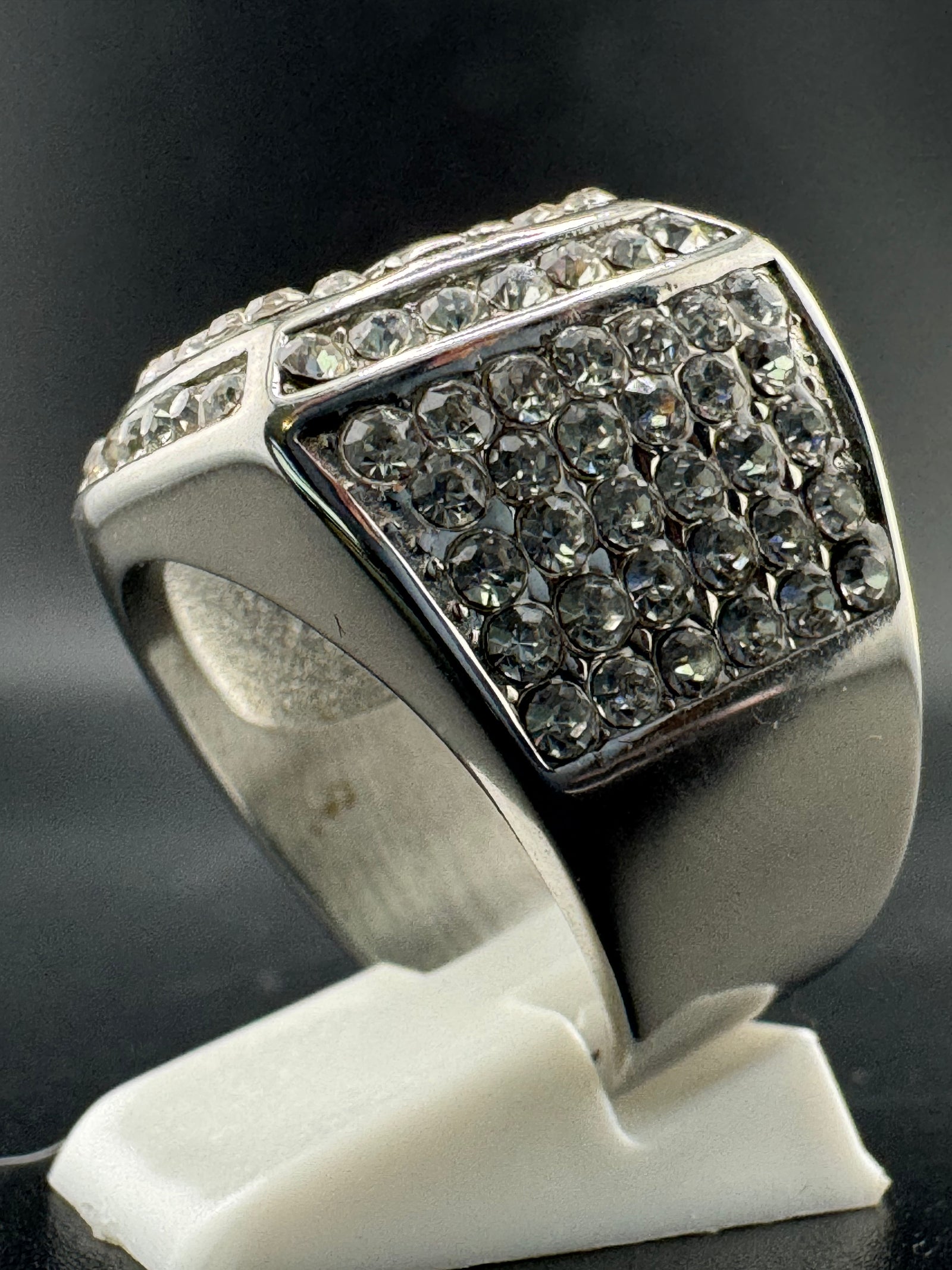 CZ Diamond “KING” Stainless Steel Ring – 20.4mm Wide, Size 10 alternate product view