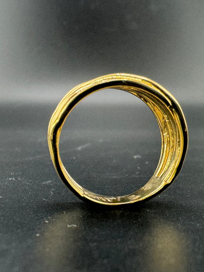 Gold Plated Sterling Silver Woven Style Ring – Size 7, 5 Grams