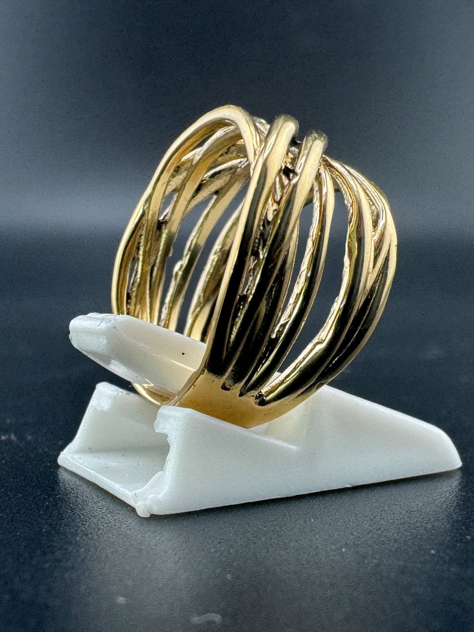 Gold Plated Sterling Silver Woven Style Ring – Size 7, 5 Grams alternate product view