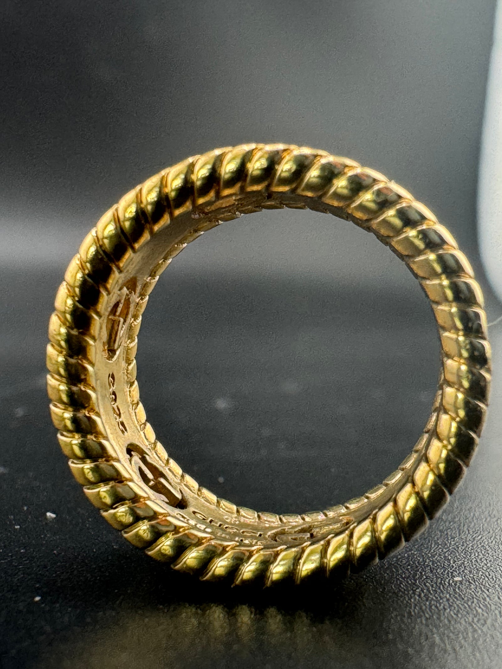 Gold Plated Sterling Silver Gucci Flower Symbol Women's Ring – Size 6, 7 Grams detail view