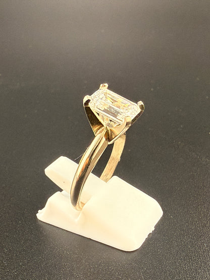 womens 14k white gold Lab grown solitare