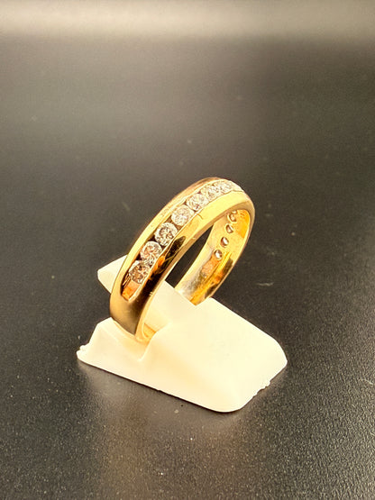 Mens diamond band  14k gold