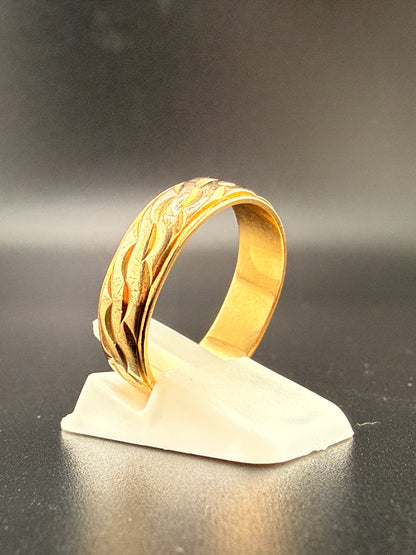 Mens 14k Gold band - Waves