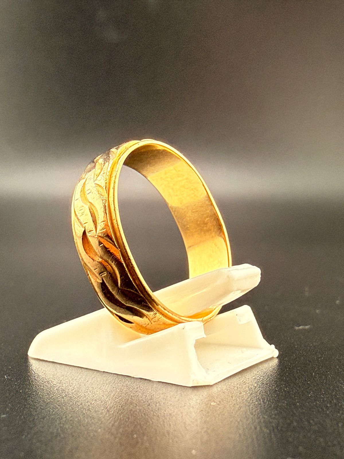 Mens 14k Gold band - Waves