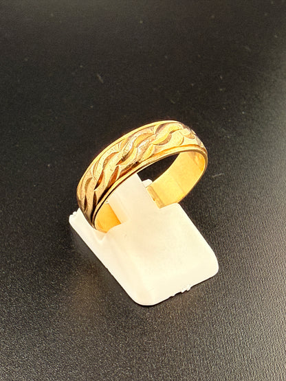 Mens 14k Gold band - Waves