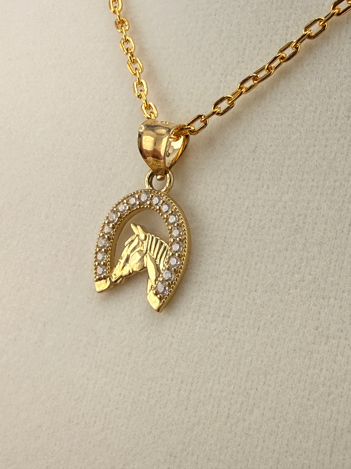 14k Gold Horseshoe Pendant alternate product view