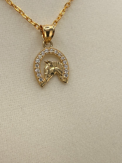 14k Gold Horseshoe Pendant