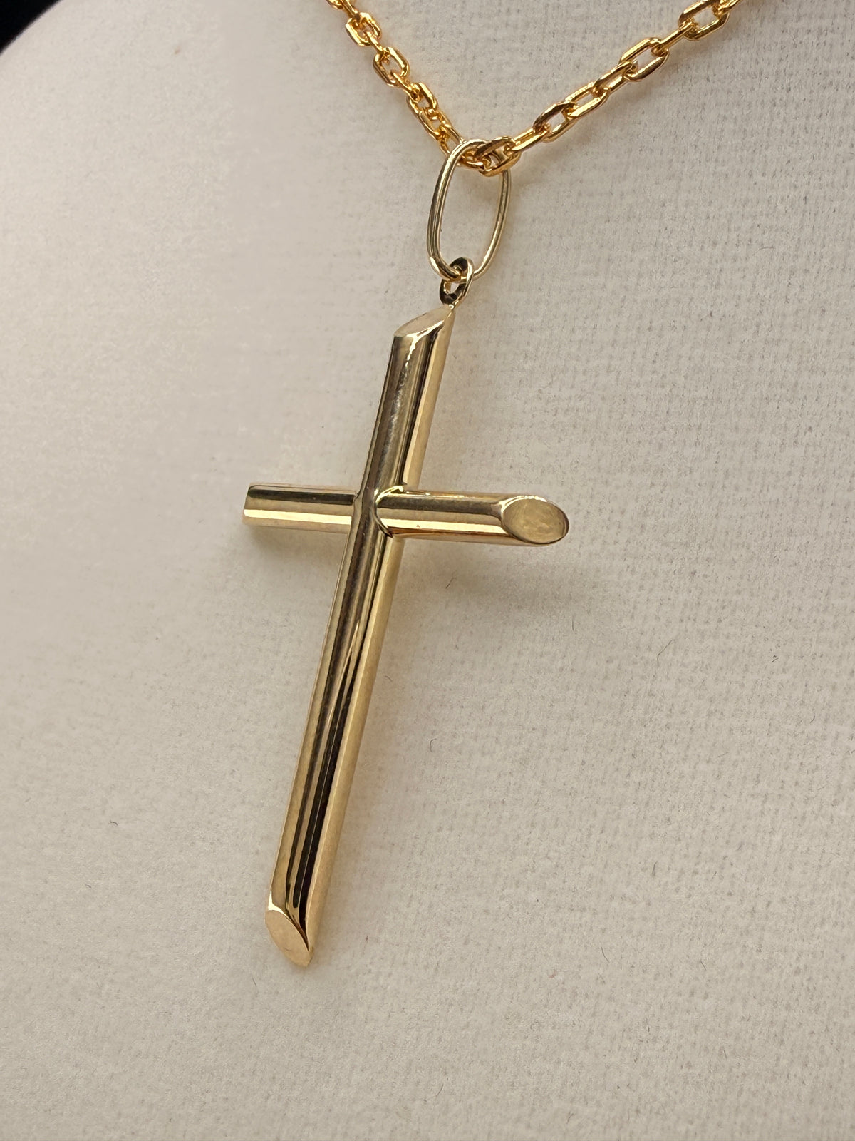 14K Solid Gold Cross Pendant alternate product view