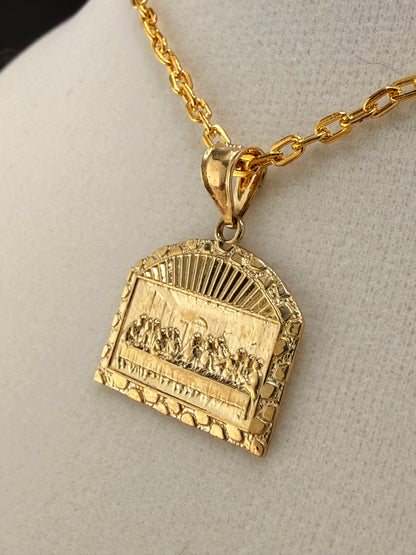 14K Solid Gold “The Last Supper” Pendant