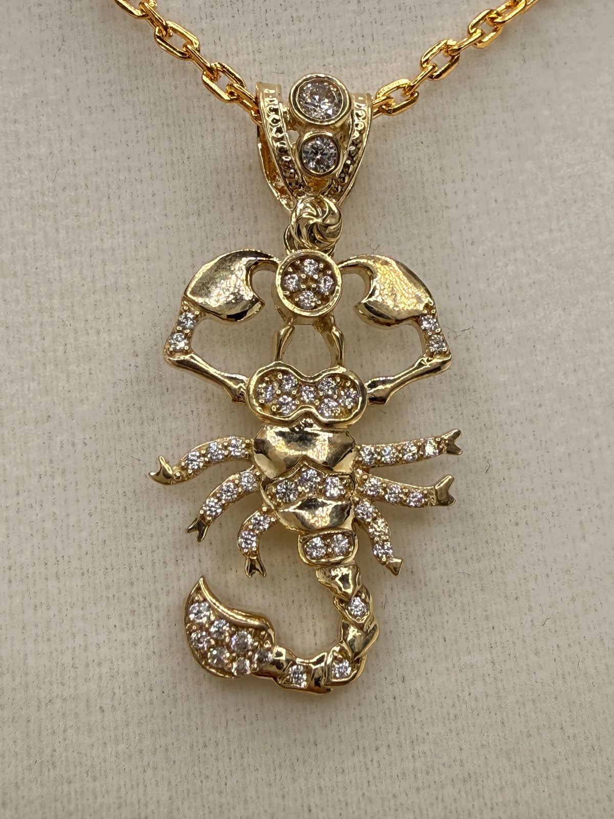 10K Solid Gold CZ Diamond Accent Scorpion Pendant alternate product view