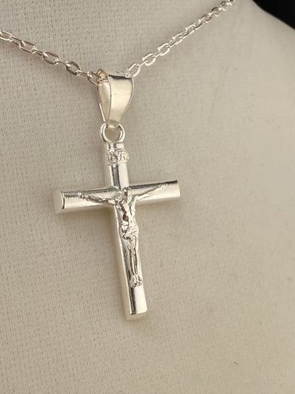 .925 Sterling Silver Cross Pendant – 1.5 Inch