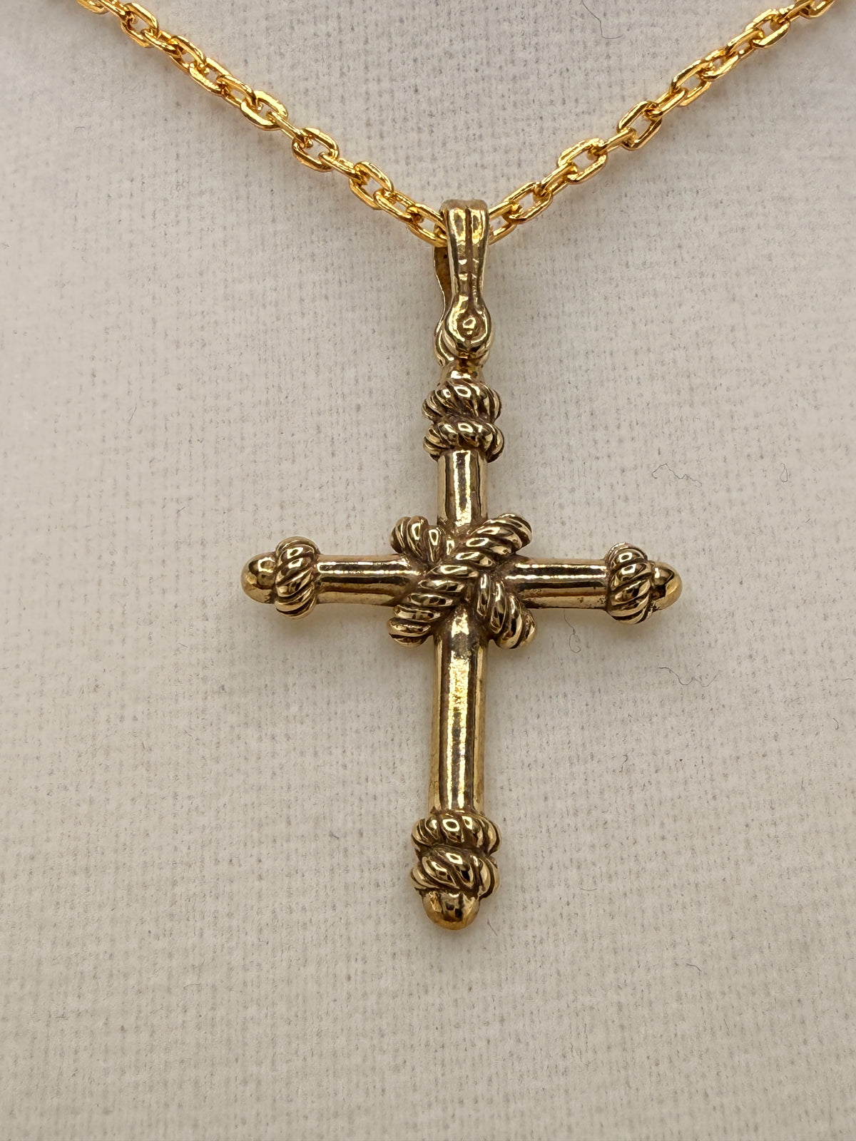 14K Gold Bonded Cross Pendant – .925 Sterling Silver, 1.5 Inch alternate product view