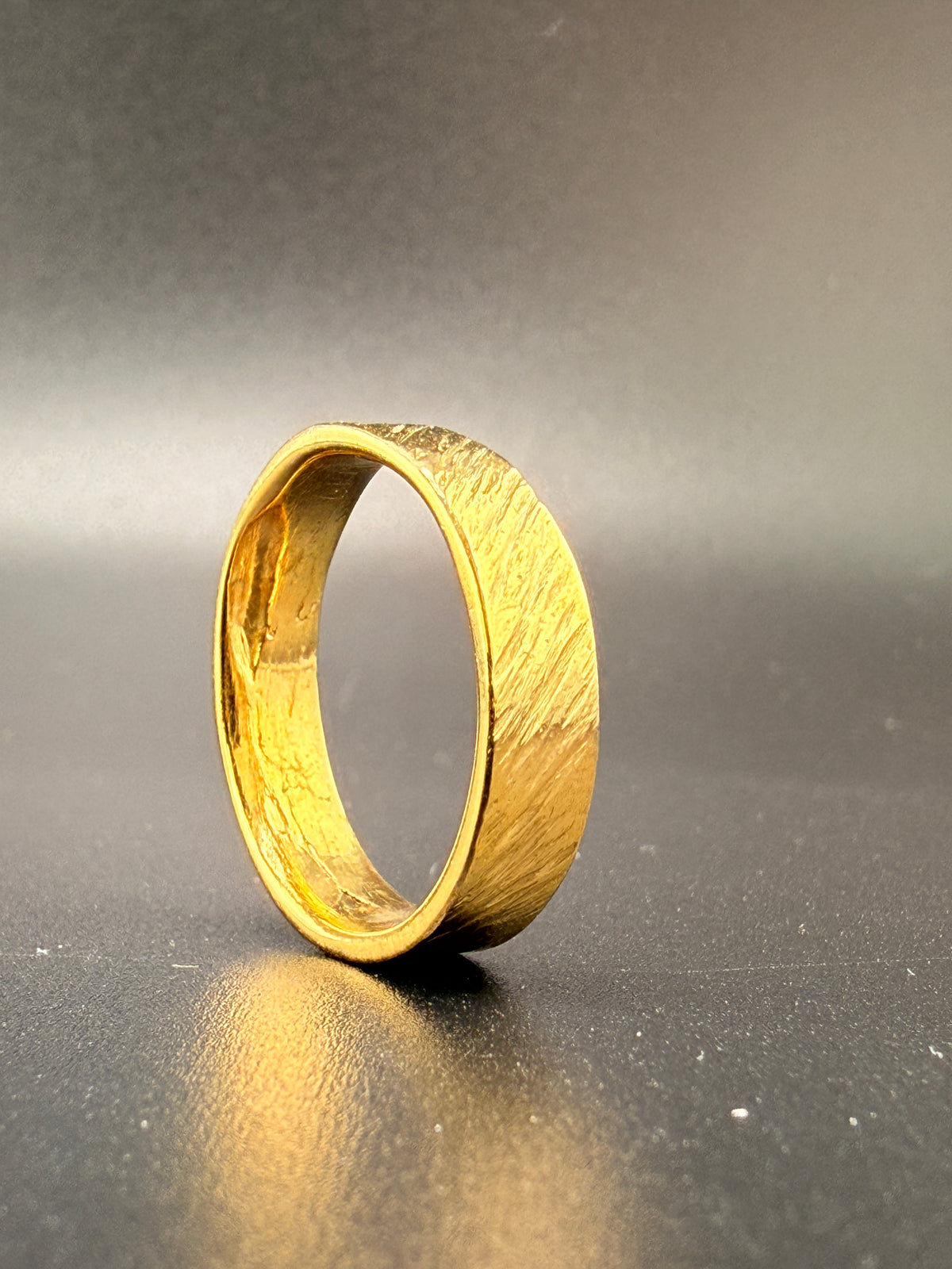 14K Gold Bonded Handcrafted Gold Band – .925 Sterling Silver, Size 10.5 detail view